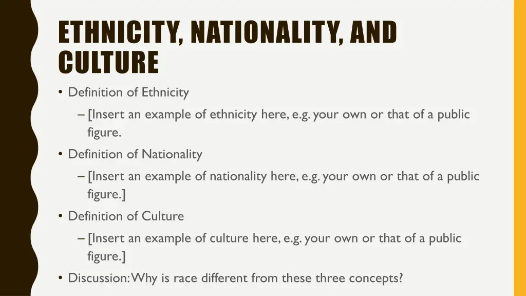 ethnicity nationality and culture definition