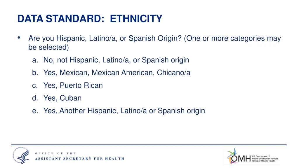 data standard ethnicity