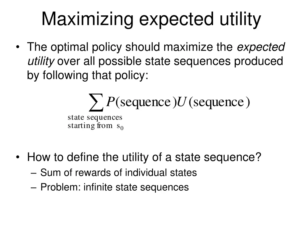 maximizing expected utility