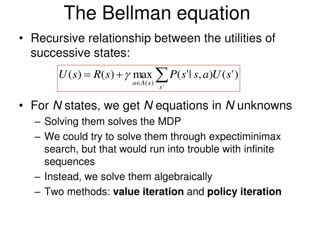 the bellman equation 1