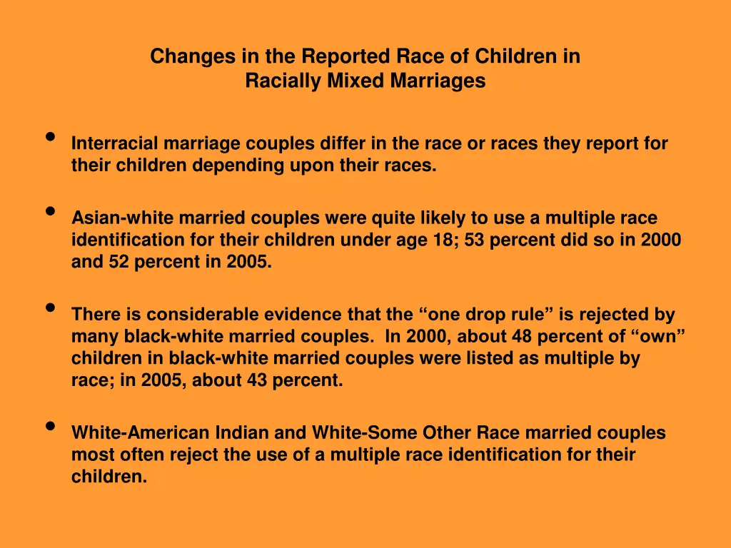 changes in the reported race of children