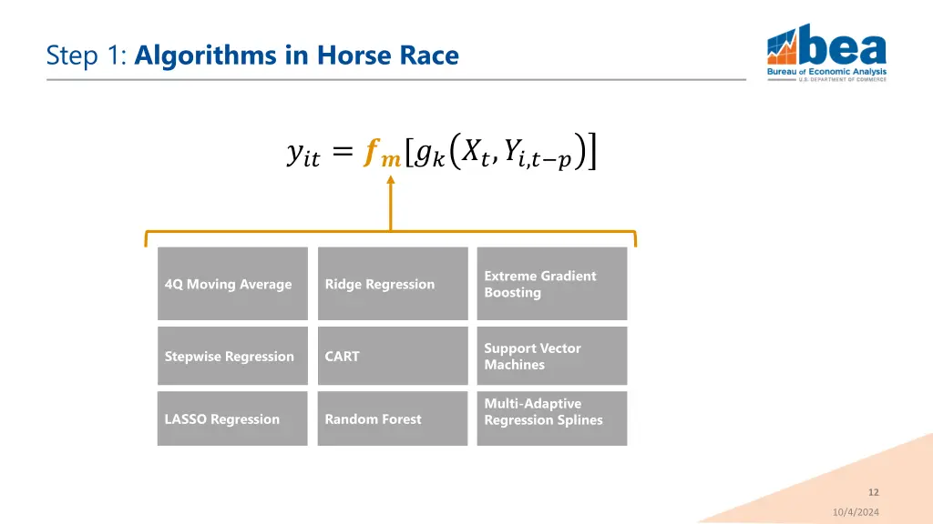 step 1 algorithms in horse race