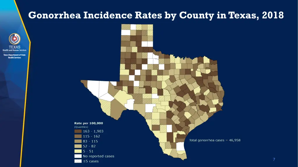 gonorrhea incidence rates by county in texas 2018