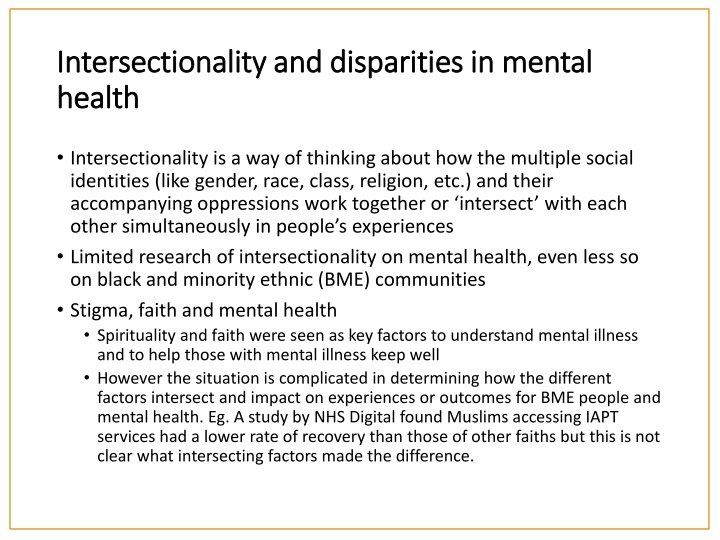 intersectionality and disparities in mental