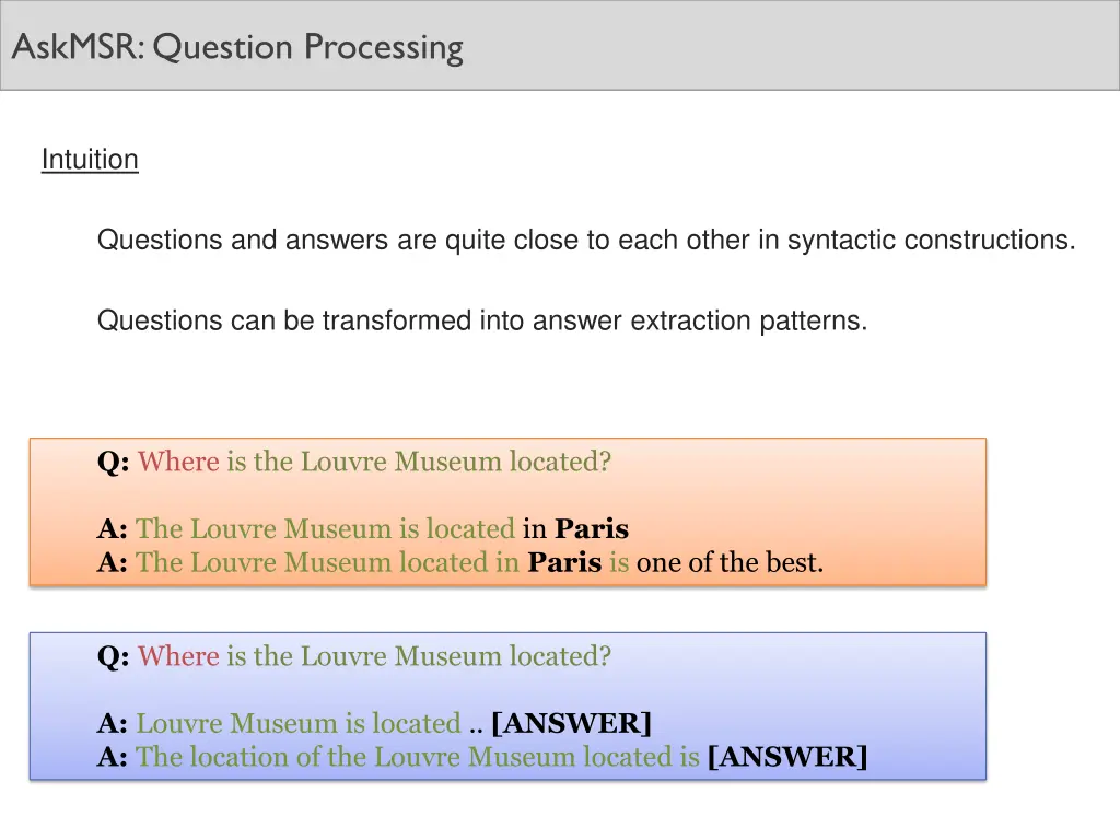 askmsr question processing