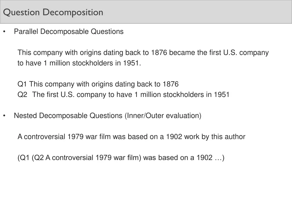 question decomposition