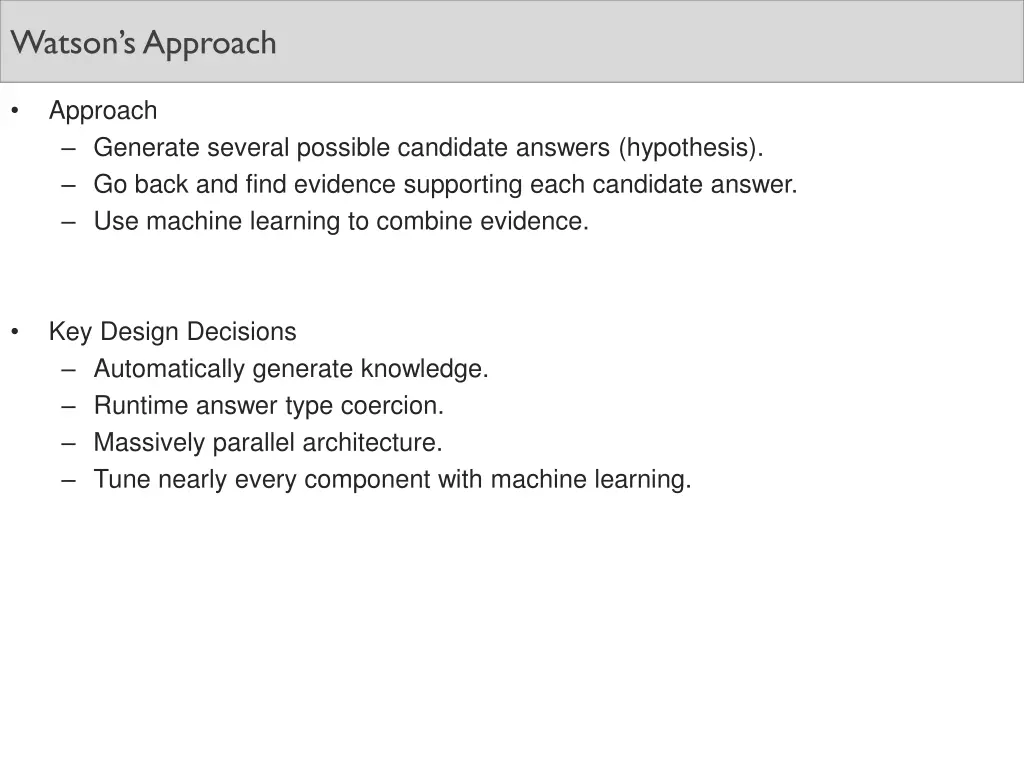 watson s approach