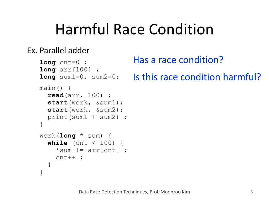 harmful race condition