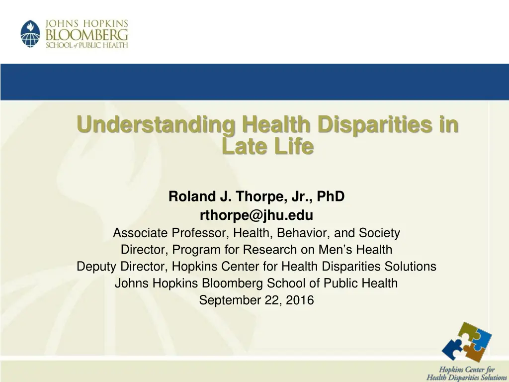 understanding health disparities in late life 1