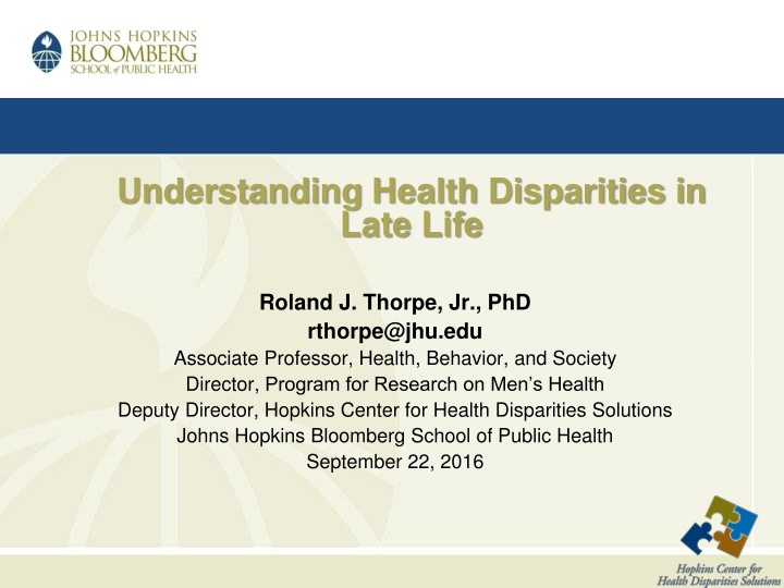 understanding health disparities in late life