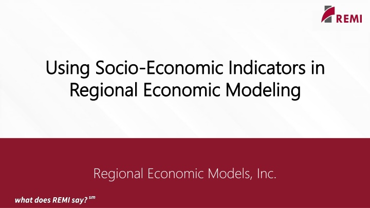 using socio using socio economic indicators