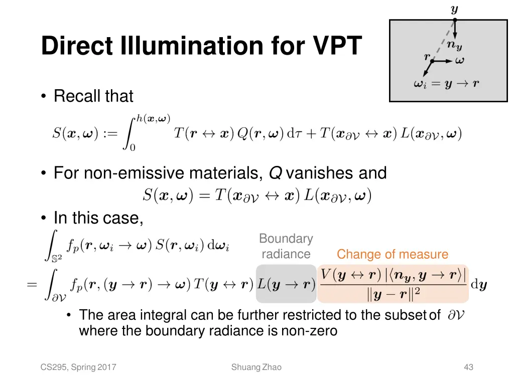 direct illumination for vpt