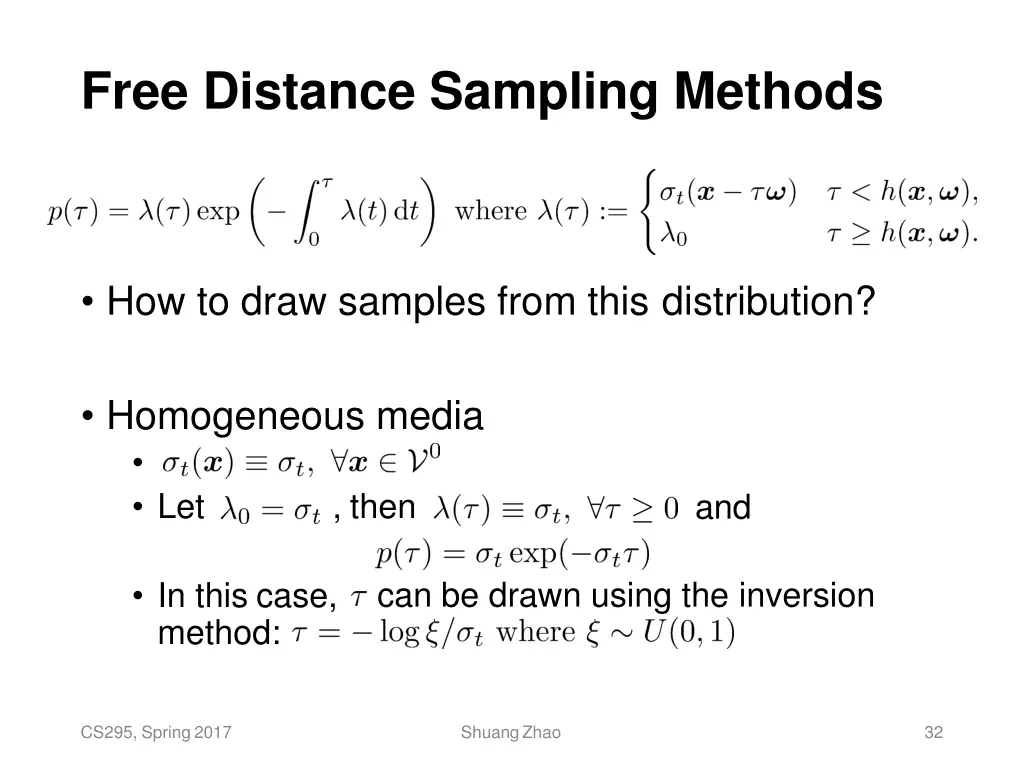 free distance sampling methods