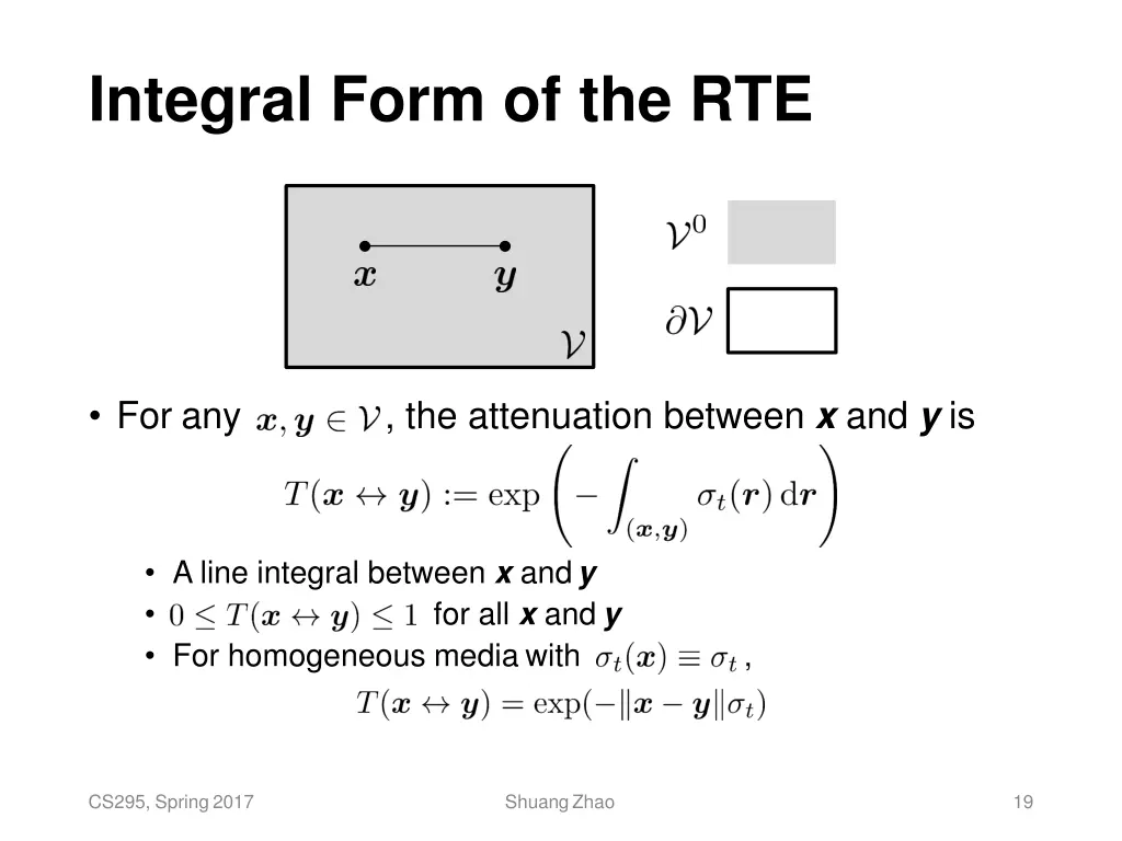 integral form of the rte 1