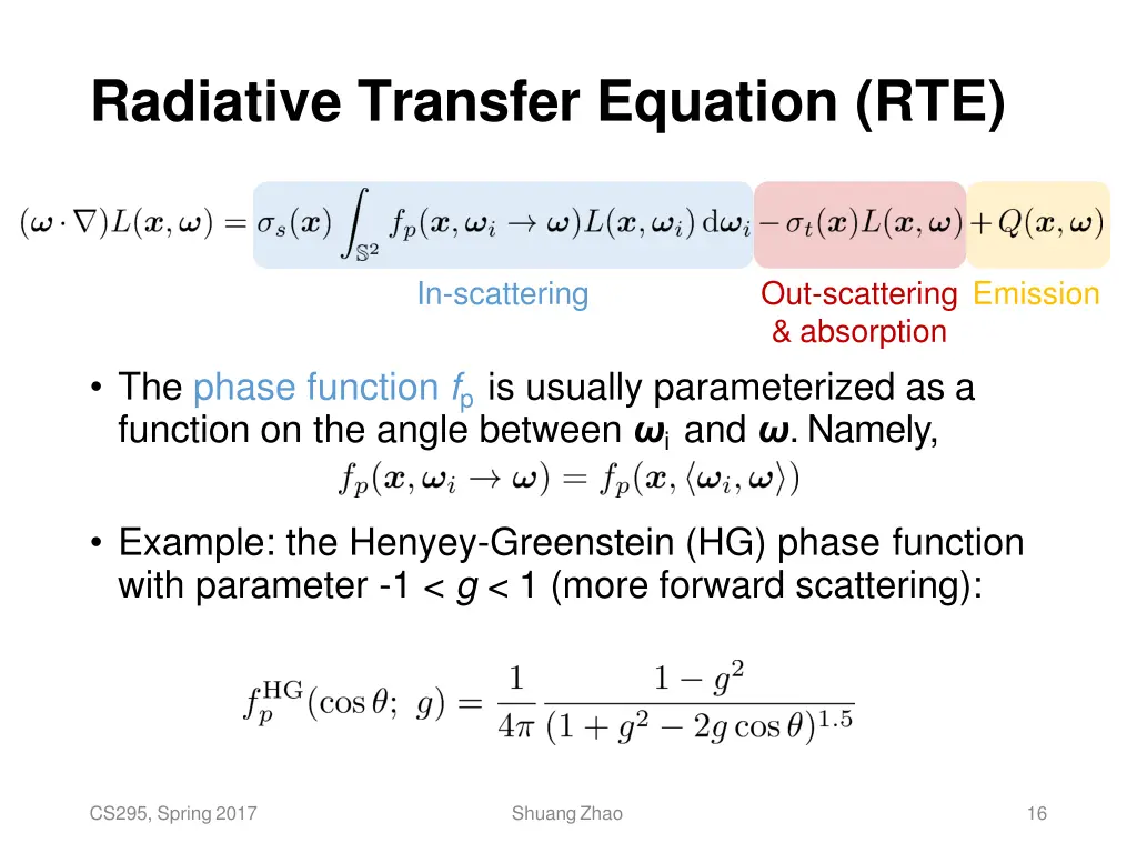 radiative transfer equation rte 5