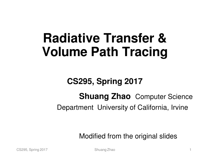 radiative transfer volume path tracing