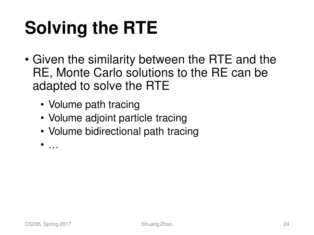 solving the rte