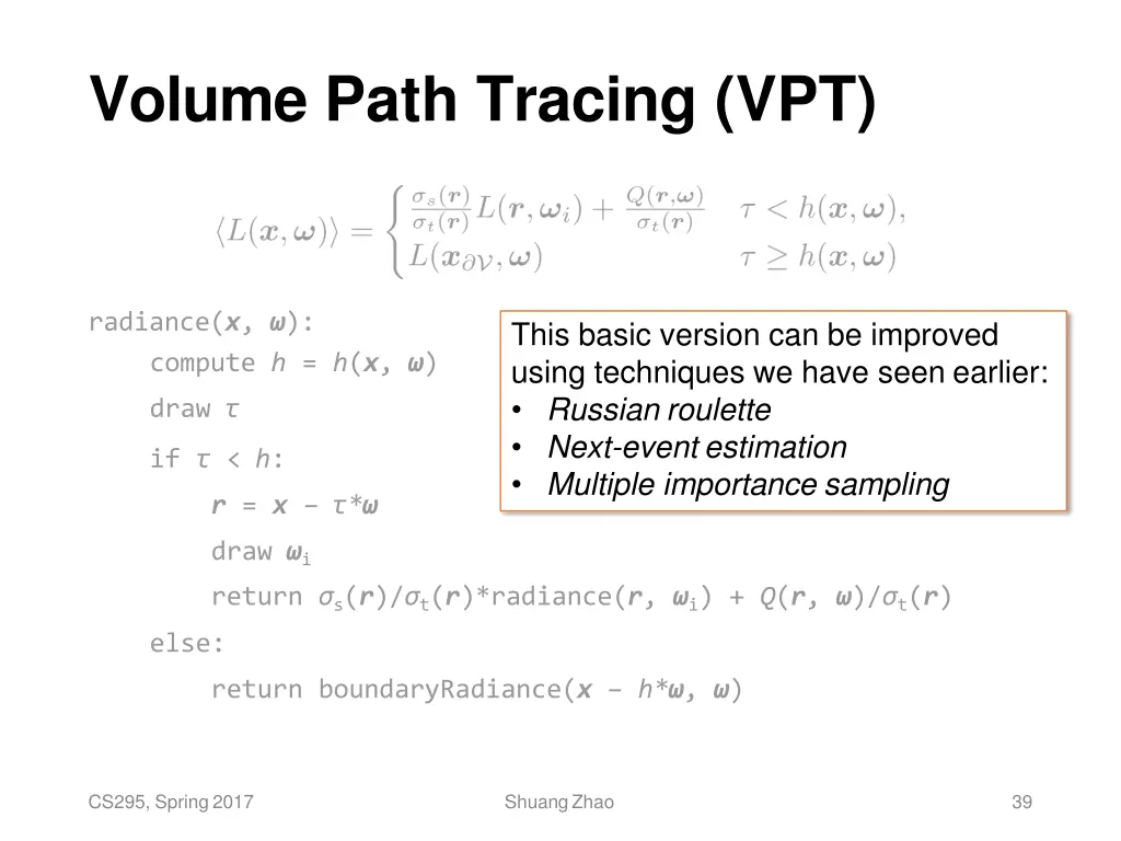 volume path tracing vpt