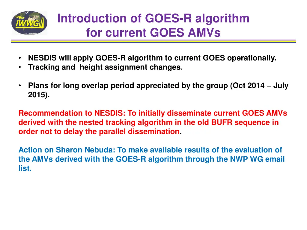 introduction of goes r algorithm for current goes