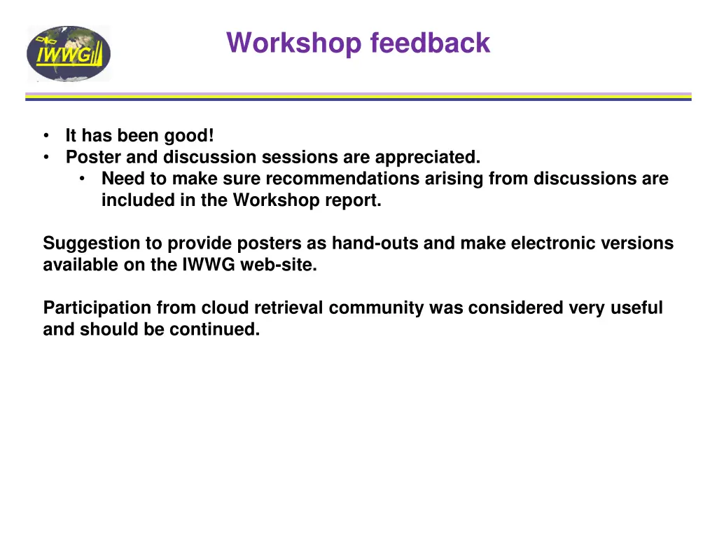 workshop feedback