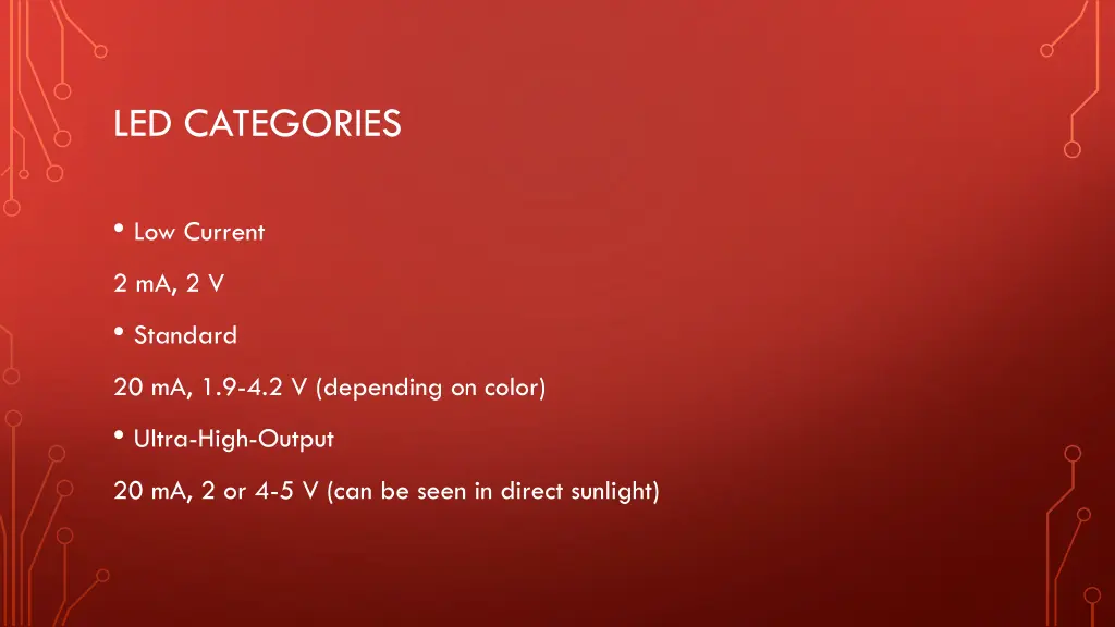 led categories