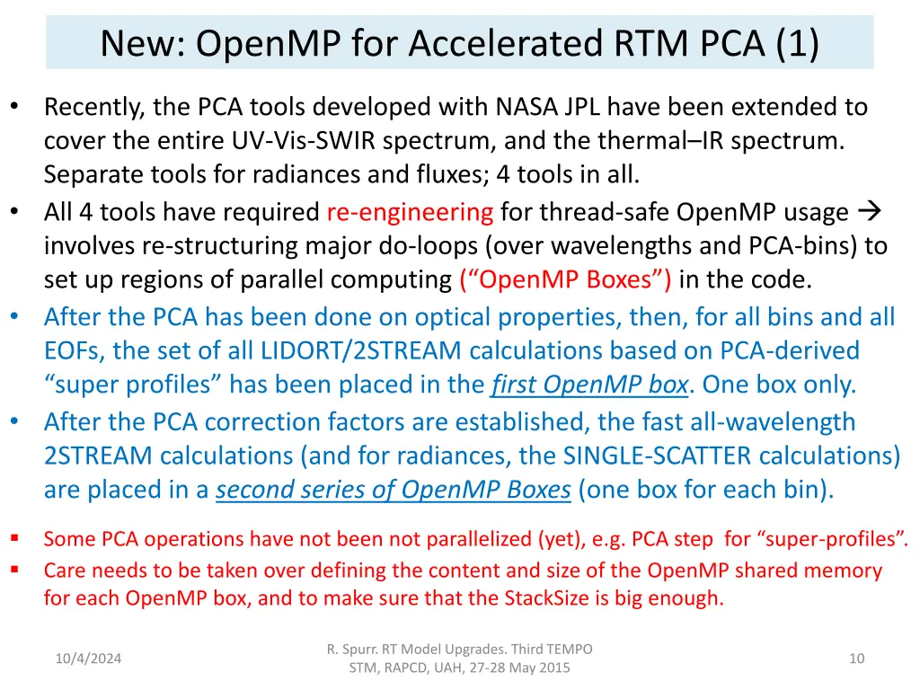 new openmp for accelerated rtm pca 1