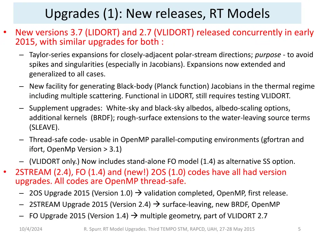 upgrades 1 new releases rt models