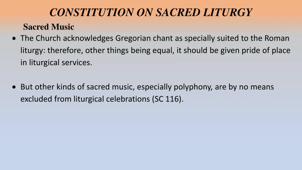 constitution on sacred liturgy sacred music