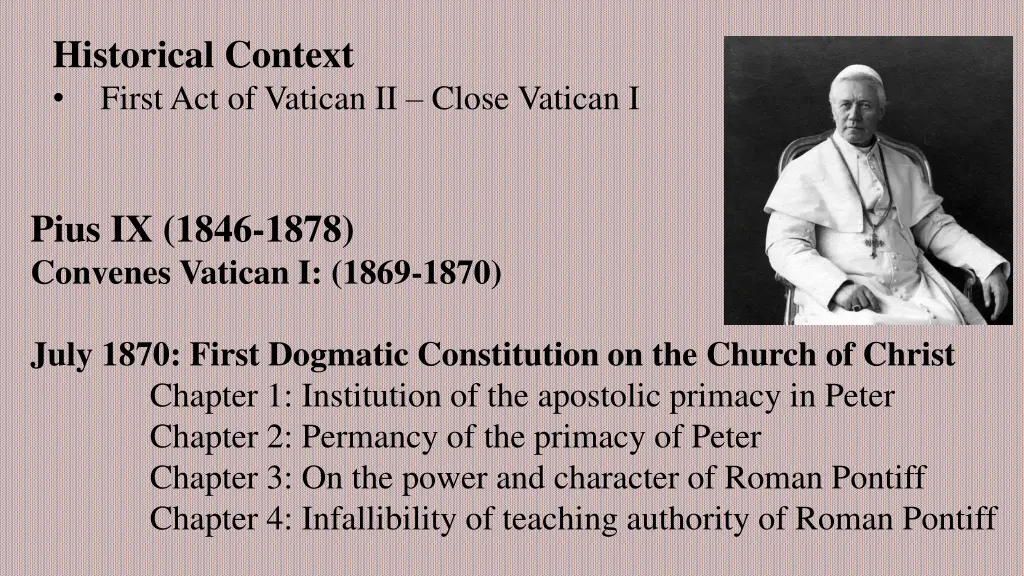 historical context first act of vatican ii close