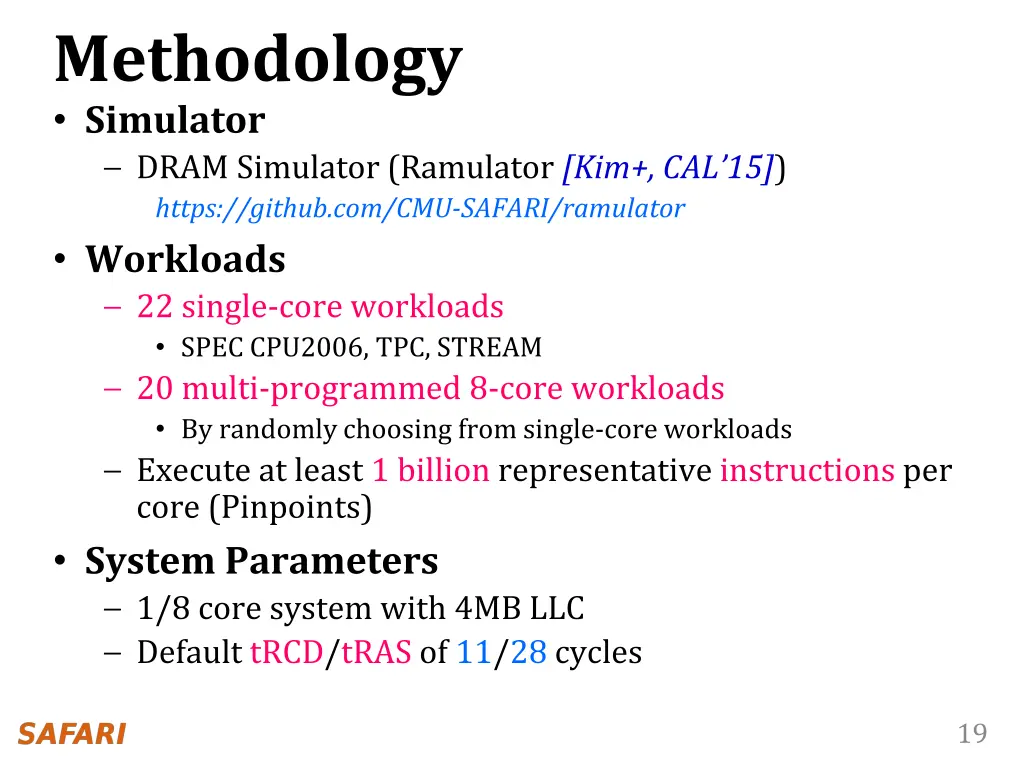 methodology simulator dram simulator ramulator