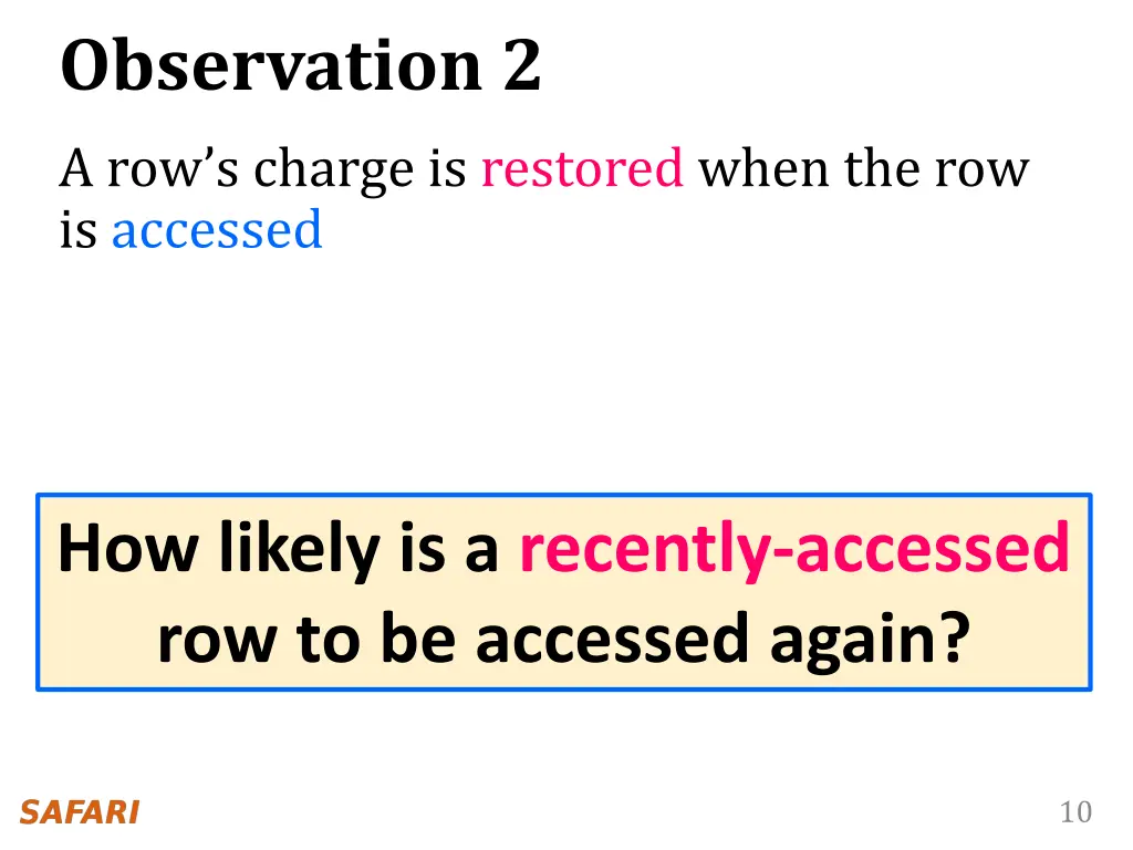 observation 2 a row s charge is restored when