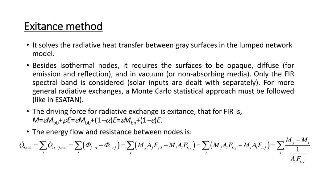 exitance exitance method