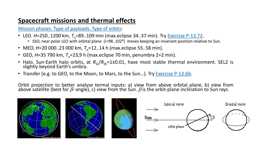 spacecraft missions and thermal effects mission