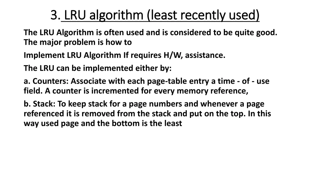 3 3 lru algorithm least recently used 1