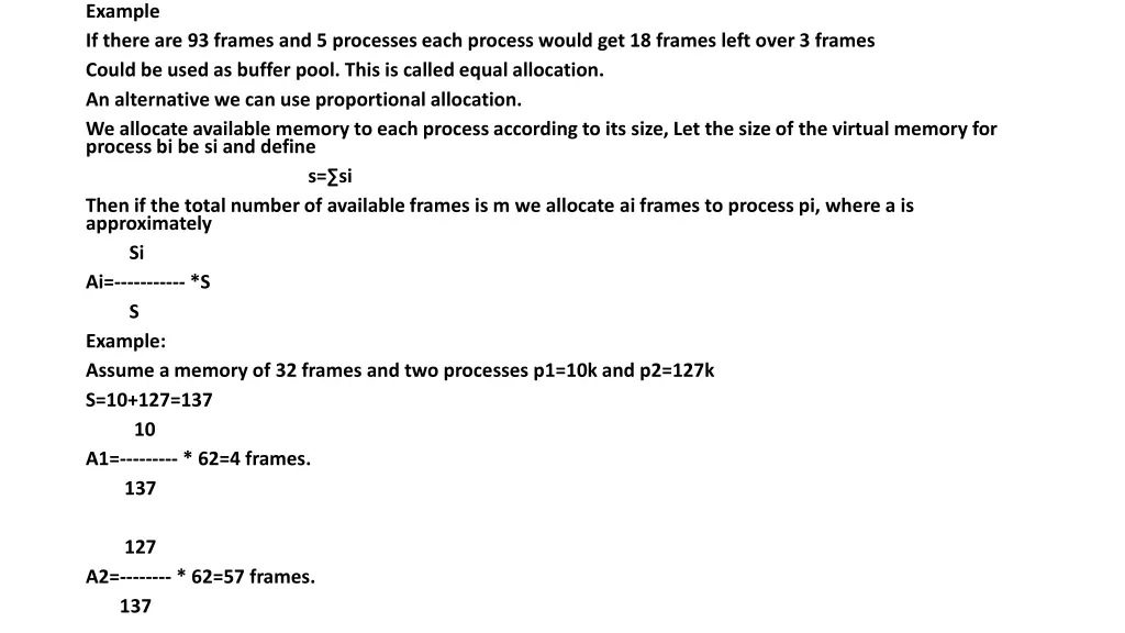 example if there are 93 frames and 5 processes