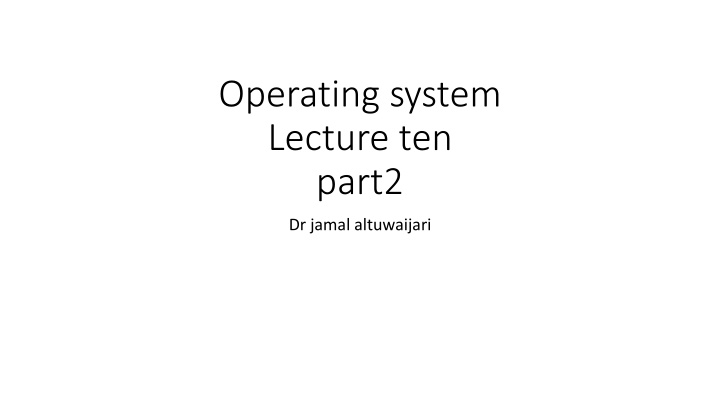 operating system lecture ten part2