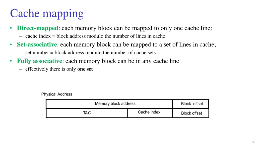 cache mapping