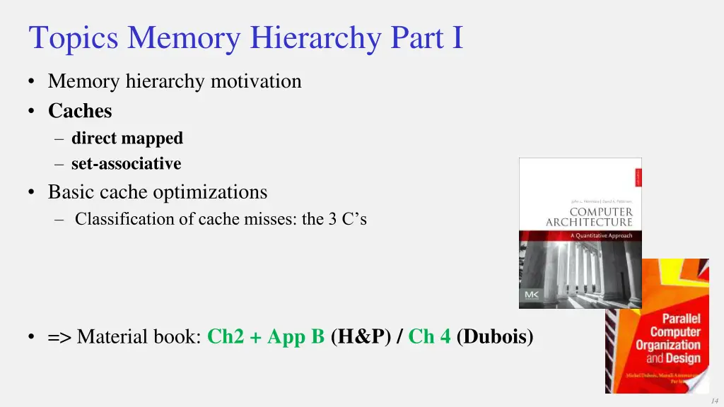 topics memory hierarchy part i 2