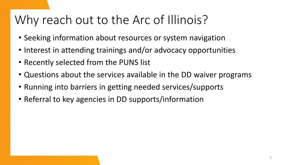 why reach out to the arc of illinois