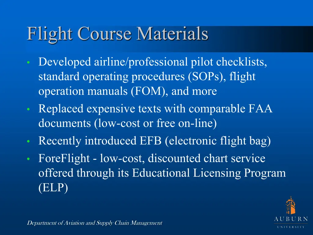 flight course materials