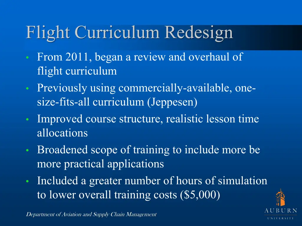 flight curriculum redesign