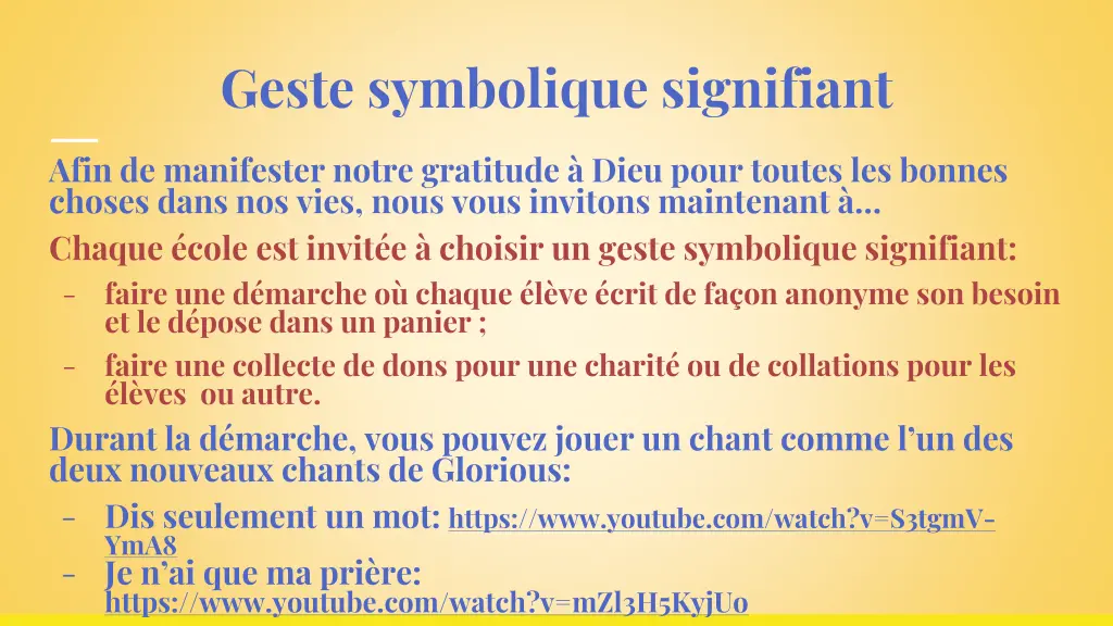 geste symbolique signifiant