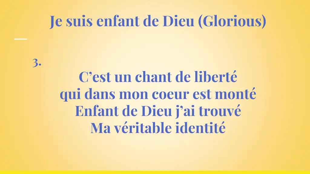 je suis enfant de dieu glorious 5