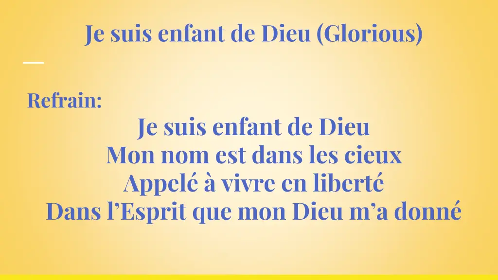 je suis enfant de dieu glorious 6