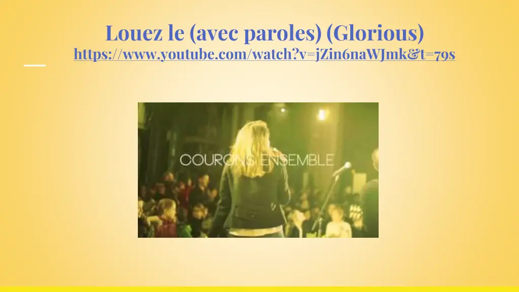 louez le avec paroles glorious https www youtube