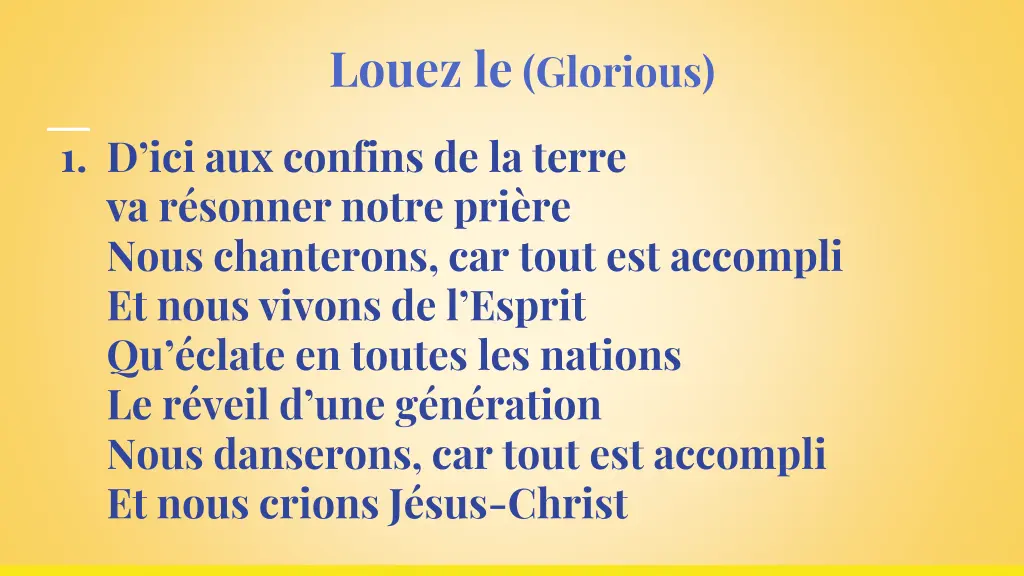 louez le glorious