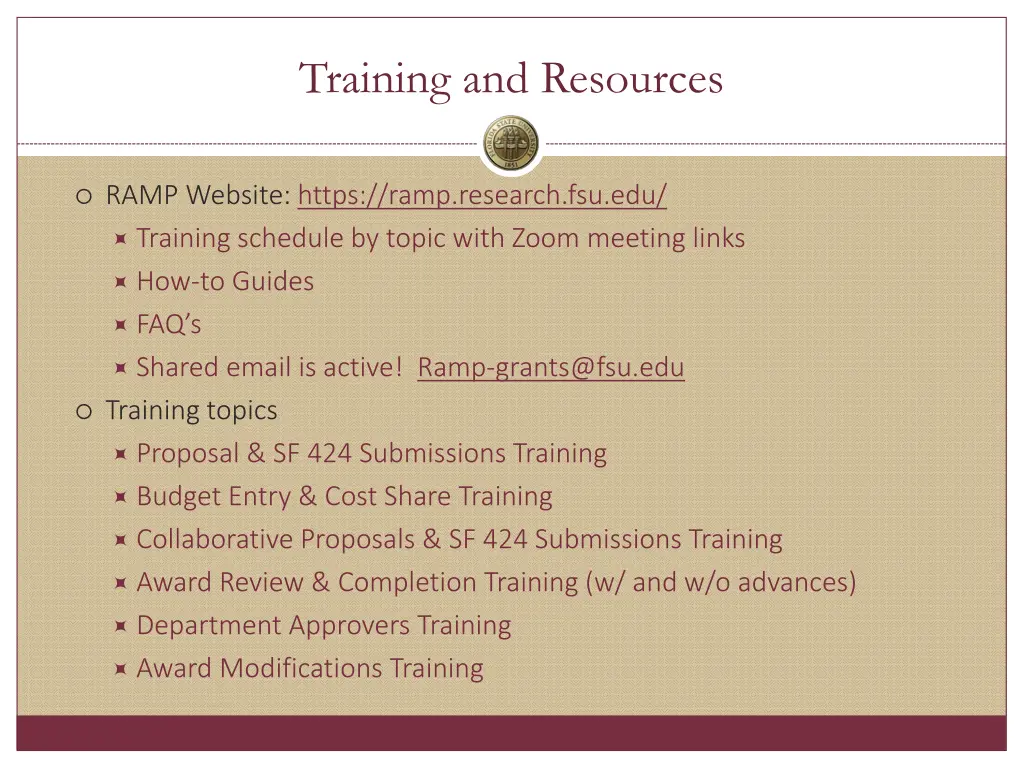 training and resources