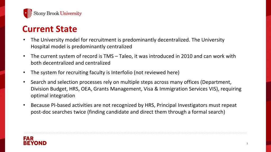 current state the university model