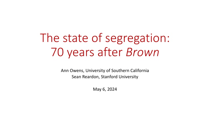 the state of segregation 70 years after brown