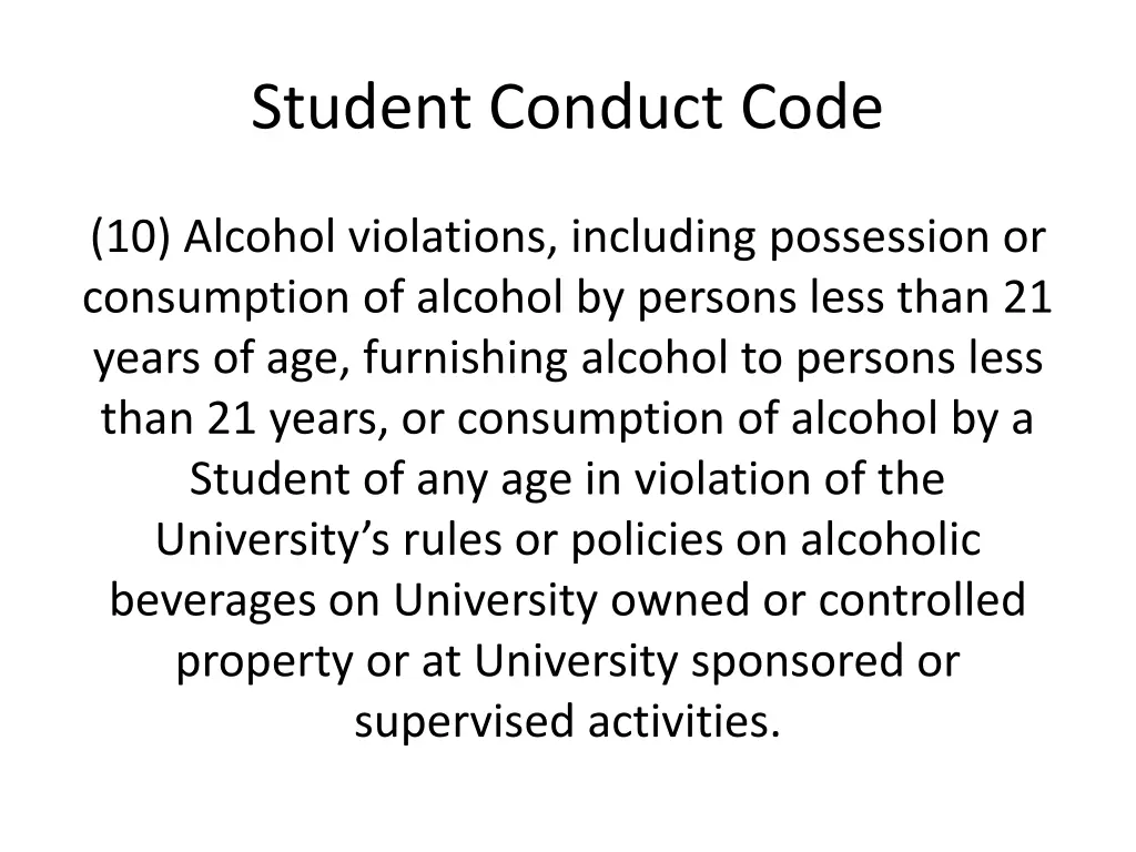 student conduct code